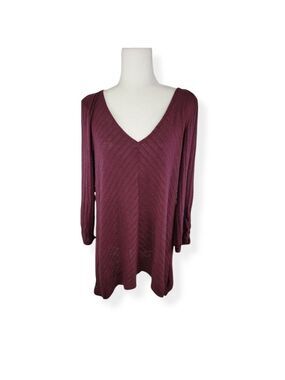 Alyx ribknit V-Neck Burgundy Tunic XL NWOT